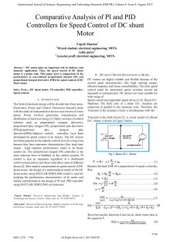 Comparative Analysis of PI and PID Controllers for Speed Control of