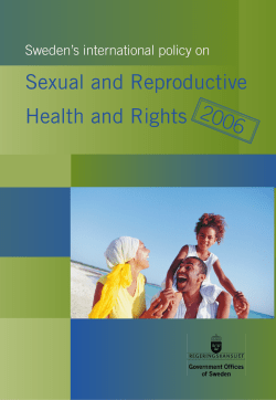 Sweden`s international policy on Sexual and Reproductive Health