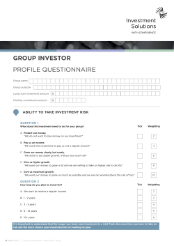 Stokvel Risk Profile Questionnaire