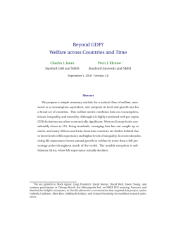 Beyond GDP? Welfare across Countries and Time
