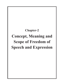 Concept, Meaning and Scope of Freedom of Speech