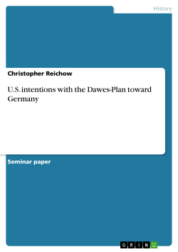 US intentions with the Dawes-Plan toward Germany, History Europe