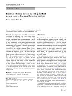 Brain hypothermia induced by cold spinal fluid using a torso cooling