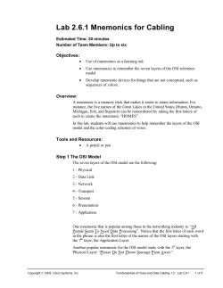 Lab 2.6.1 Mnemonics for Cabling