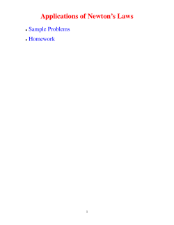 Applications of Newton`s Laws