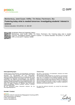 Fostering today what is needed tomorrow: Investigating students