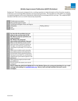 QUality Improvement Publication (QUIP) Worksheet