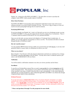 1 Popular, Inc. is pleased to offer POPULAR DIRECT. This plan