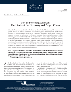 The Limits of the Necessary and Proper Clause