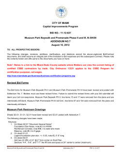 CITY OF MIAMI Capital Improvements Program BID NO.: 11-12