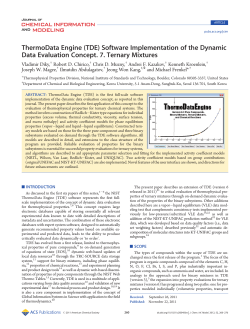 ThermoData Engine (TDE) Software Implementation of the Dynamic