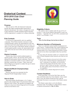 Oratorical Contest - Optimist International