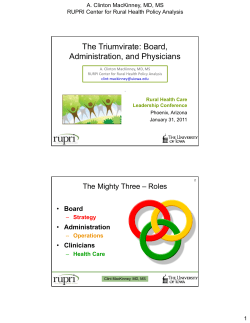 The Triumvirate: Board, Administration, and Physicians