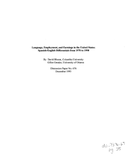Language, Employment, and Earnings in the United States: Spanish