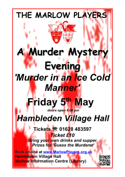 THE MARLOW PLAYERS A Murder Mystery Evening