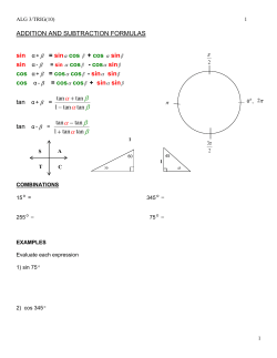 ADDITION AND SUBTRACTION FORMULAS