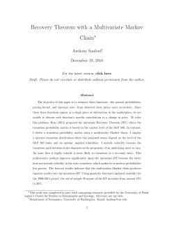 Recovery Theorem with a Multivariate Markov Chain