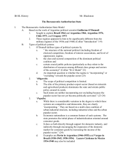 The Bureacratic Authoritarian State Model