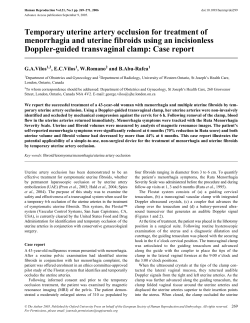 Temporary uterine artery occlusion for treatment