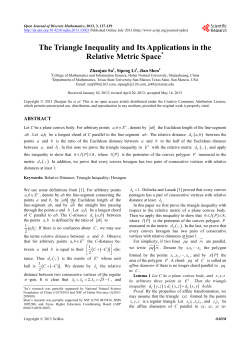 The Triangle Inequality and Its Applications