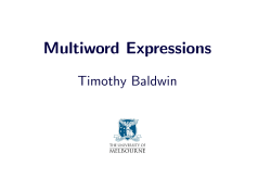 Multiword Expressions