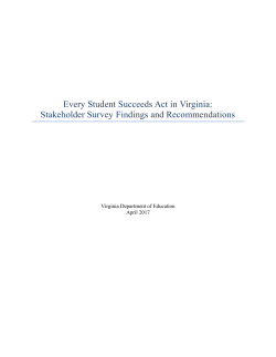 Every Student Succeeds Act in Virginia: Stakeholder Survey