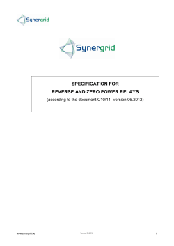 specification for reverse and zero power relays