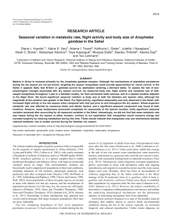 Seasonal variation in metabolic rate, flight activity and body size of