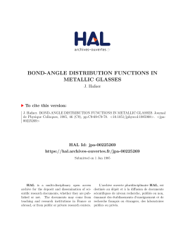 bond-angle distribution functions in metallic glasses