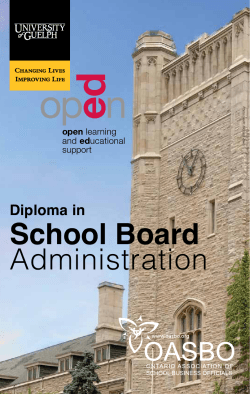 Brochure - Diploma in School Board Administration