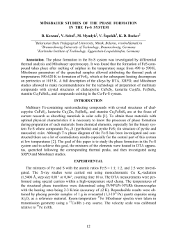 12 MЦSSBAUER STUDIES OF THE PHASE FORMATION IN THE
