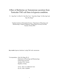 Effects of Berberine and Glycyrrhizin on Testosterone Secretion from