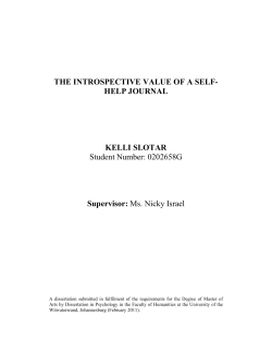 The introspective value of a self-help journal