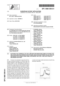 ELECTROLYTIC COPPER ALLOY FOIL, METHOD FOR