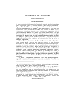 ROBERT CUMMINGS NEVILLE/ Confucianism and Toleration