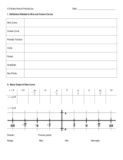 I. Definitions Related to Sine and Cosine Curves