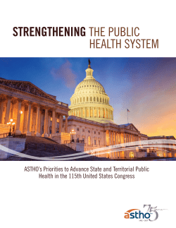 ASTHO`s Priorities to Advance State and Territorial Public Health in the