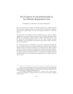 The Evolution of Unconstitutionality in Sex Offender Registration Laws