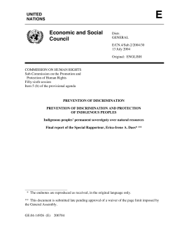 Economic and Social Council - University of Minnesota Human