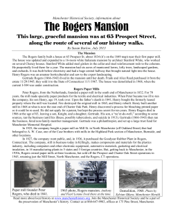 The Rogers Mansion - Manchester Historical Society