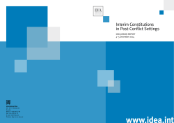 Interim Constitutions in Post-Conflict Settings