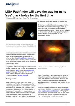 LISA Pathfinder will pave the way for us to `see` black