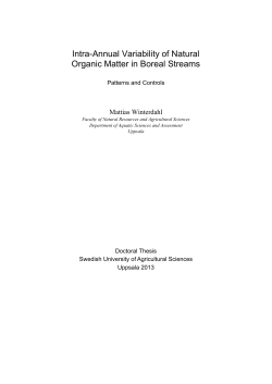 Intra-Annual Variability of Natural Organic Matter in Boreal