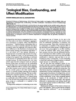 Ecological Bias, Confounding, and Effect