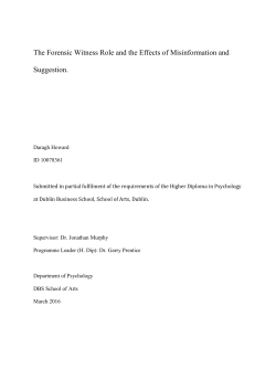 The Forensic Witness Role and the Effects of Misinformation and
