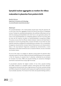 202 Syncytial nuclear aggregates as markers for villous maturation