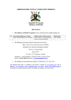 ABRIDGED BID NOTICE UNDER OPEN BIDDING Republic Of