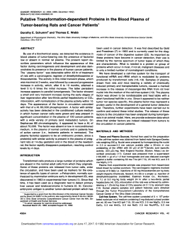 Putative Transformation-dependent Proteins in the Blood Plasma of