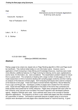 Finding the Best page using Synonyms