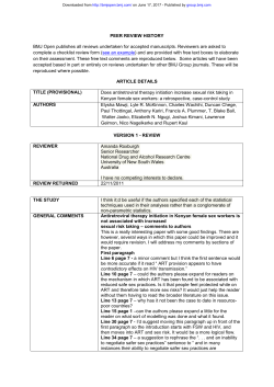 PEER REVIEW HISTORY BMJ Open publishes all reviews